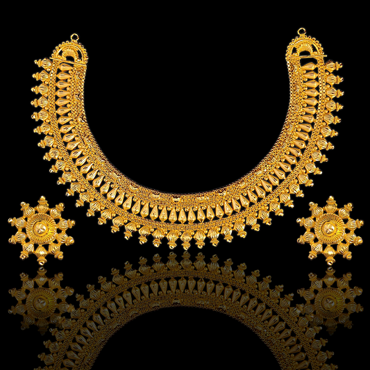 Premium Sabeki Semi-Broad Chatai Necklace Set - My Golden Wish