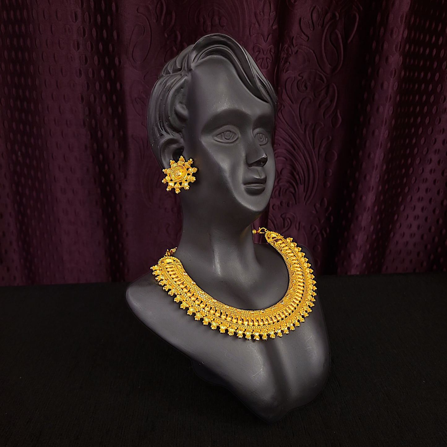 Premium Sabeki Semi-Broad Chatai Necklace Set - My Golden Wish