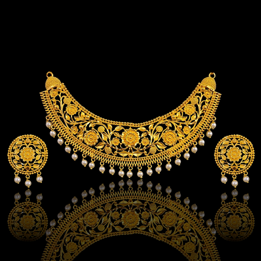 Rose-Leaf Necklace Set - My Golden Wish