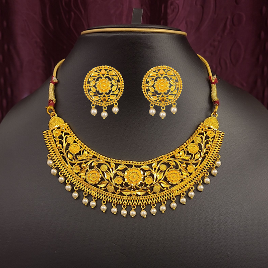 Rose-Leaf Necklace Set - My Golden Wish