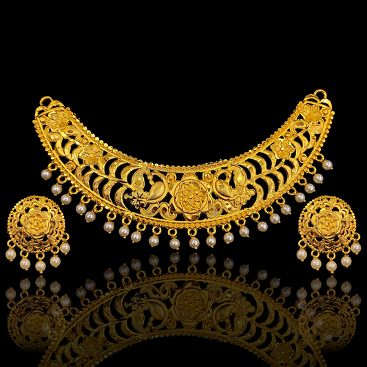 Pearl Leaf Necklace Set