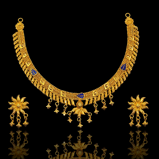 Leaf Minakari Chatai Necklace Set