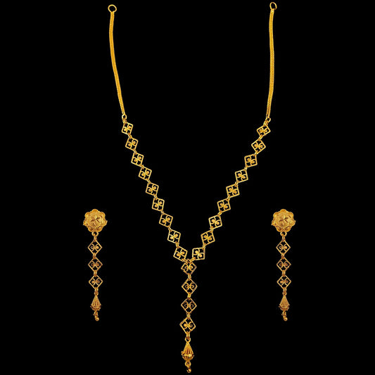 Sleek Diamond Line Necklace Set