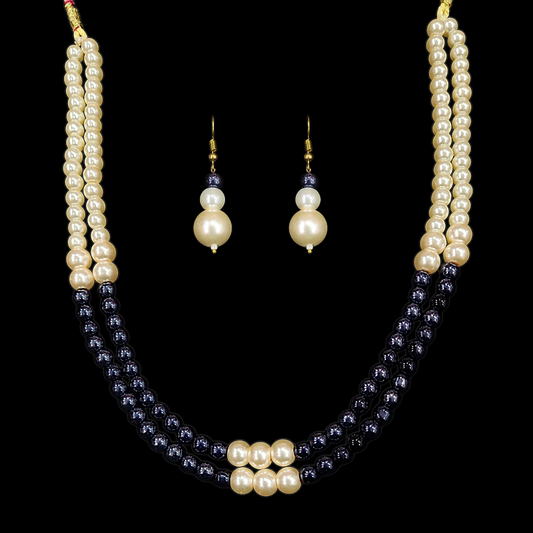 Double Line Pearl Necklace-1 - My Golden Wish