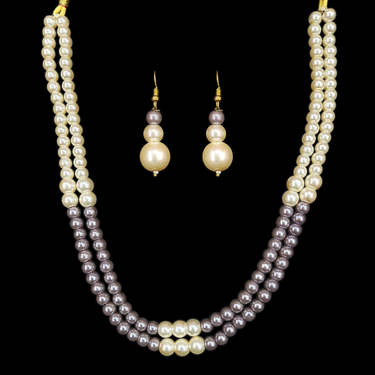 Double Line Pearl Necklace-2 - My Golden Wish