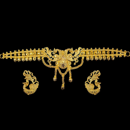 Twin Peacock Choker Set - My Golden Wish