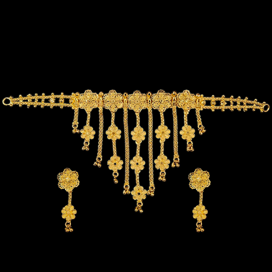Hanging Flower Choker Set - My Golden Wish