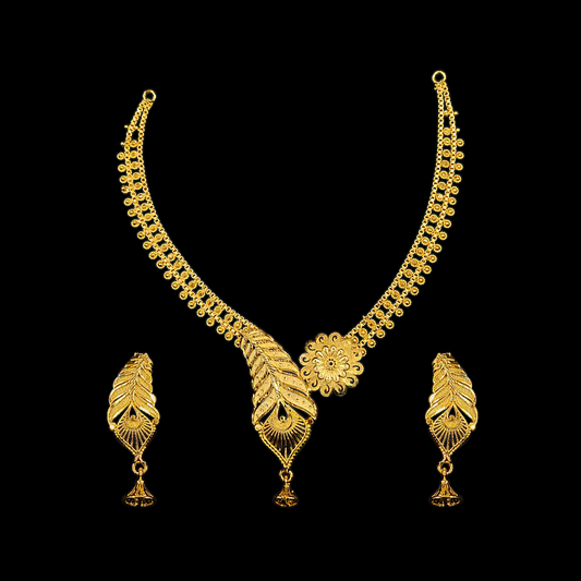 Feather Chatai Necklace Set - My Golden Wish