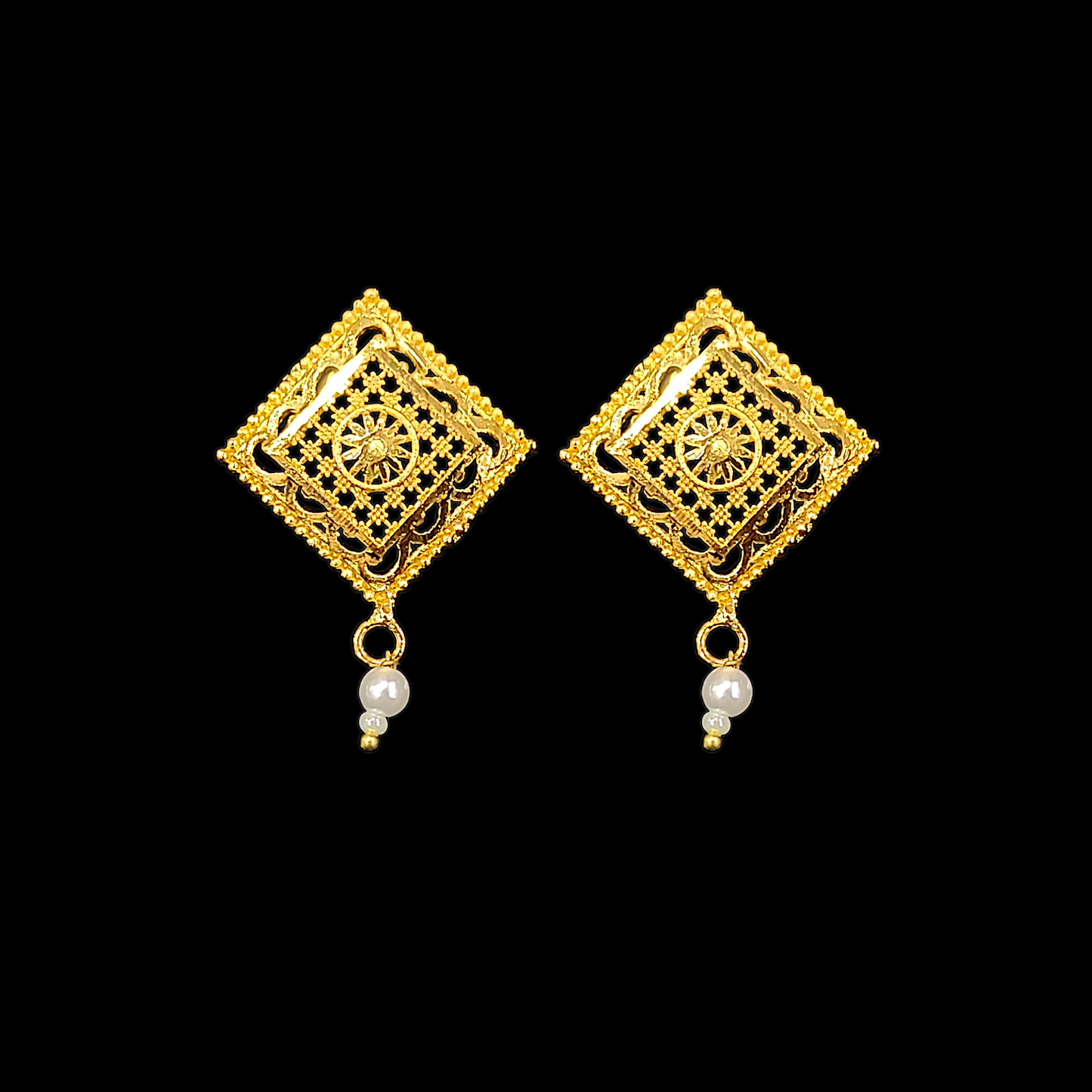 Triple Row Pearl Necklace Set - My Golden Wish