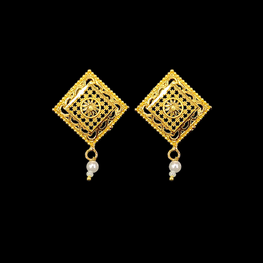 Triple Row Pearl Necklace Set - My Golden Wish