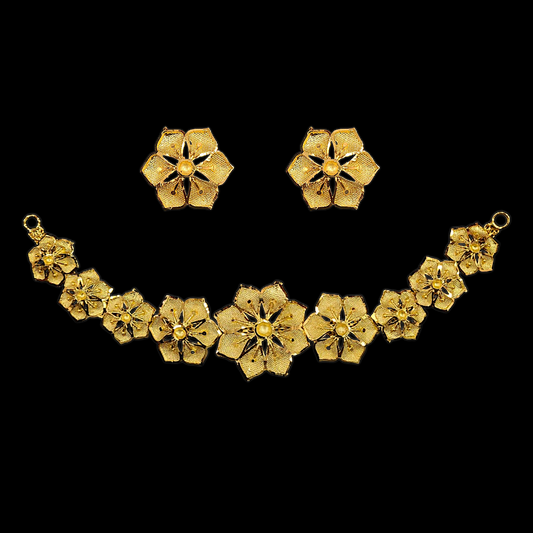 Hexagon Flower Choker Set - My Golden Wish