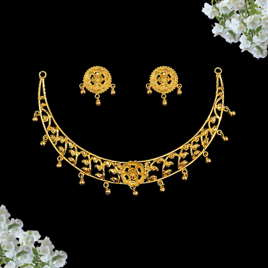 Flower Spiral Necklace Set - My Golden Wish