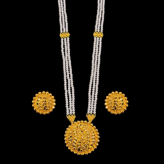 Round Flower Pearl Sitahar - My Golden Wish