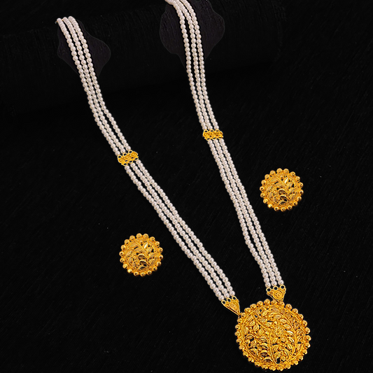 Round Flower Pearl Sitahar - My Golden Wish