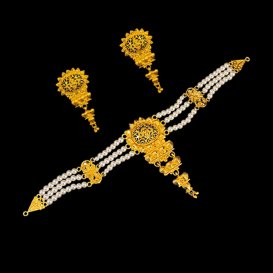 Jhalar Pearl Choker Set - My Golden Wish