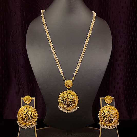 Pearl Kanbala Design Locket Set - My Golden Wish