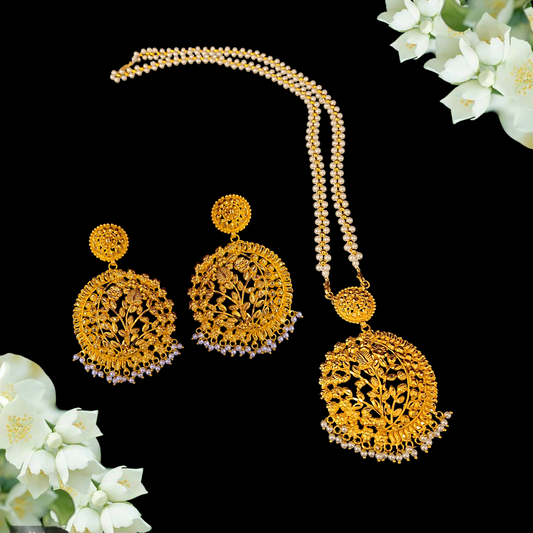 Pearl Kanbala Design Locket Set - My Golden Wish