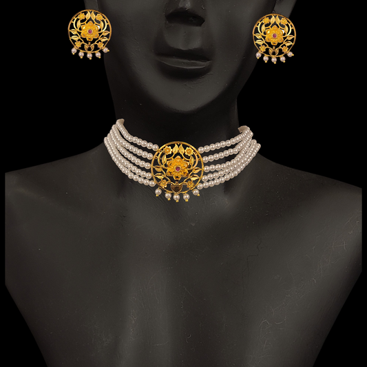 Rose Five Line Choker Set