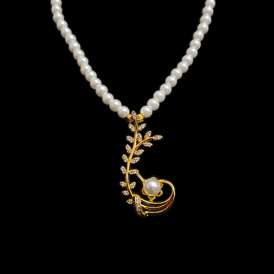 Leaf Pearl Necklace Set - My Golden Wish