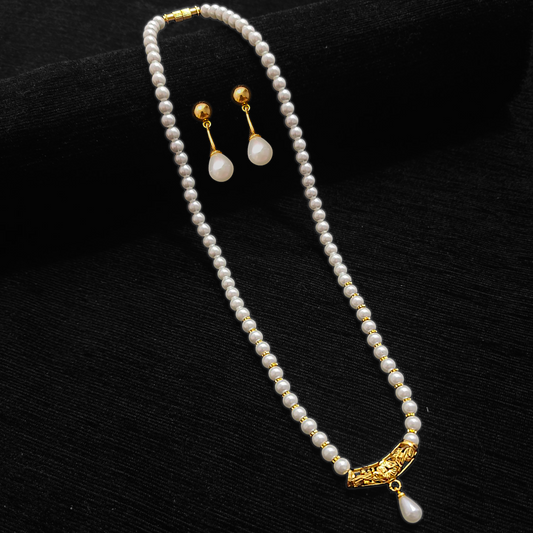 Drop Pearl Necklace Set - My Golden Wish