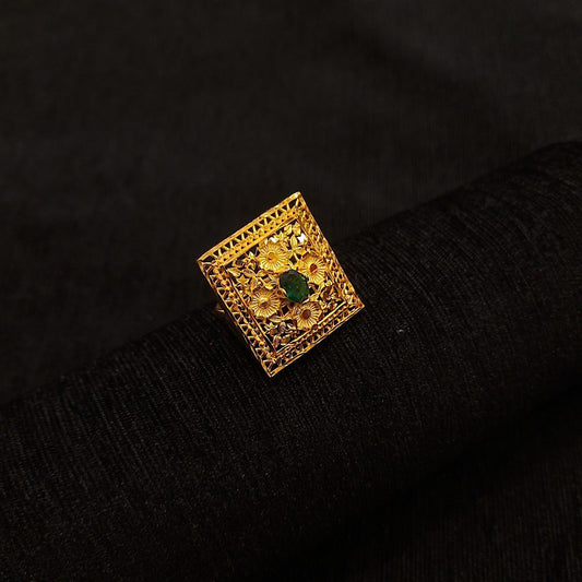 Adjustable Square Cut Emerald Ring
