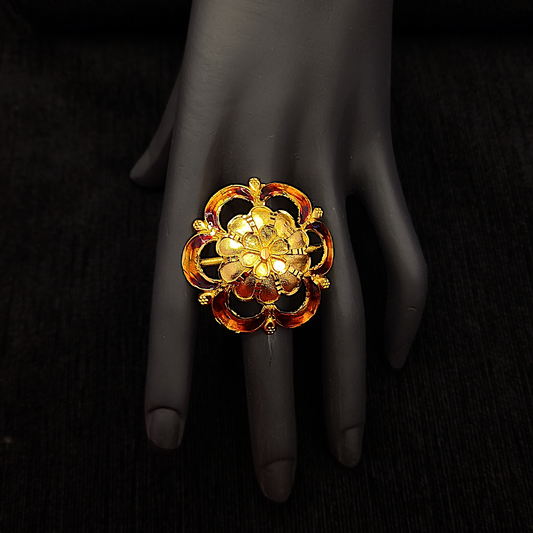 Adjustable Big Flower Ring