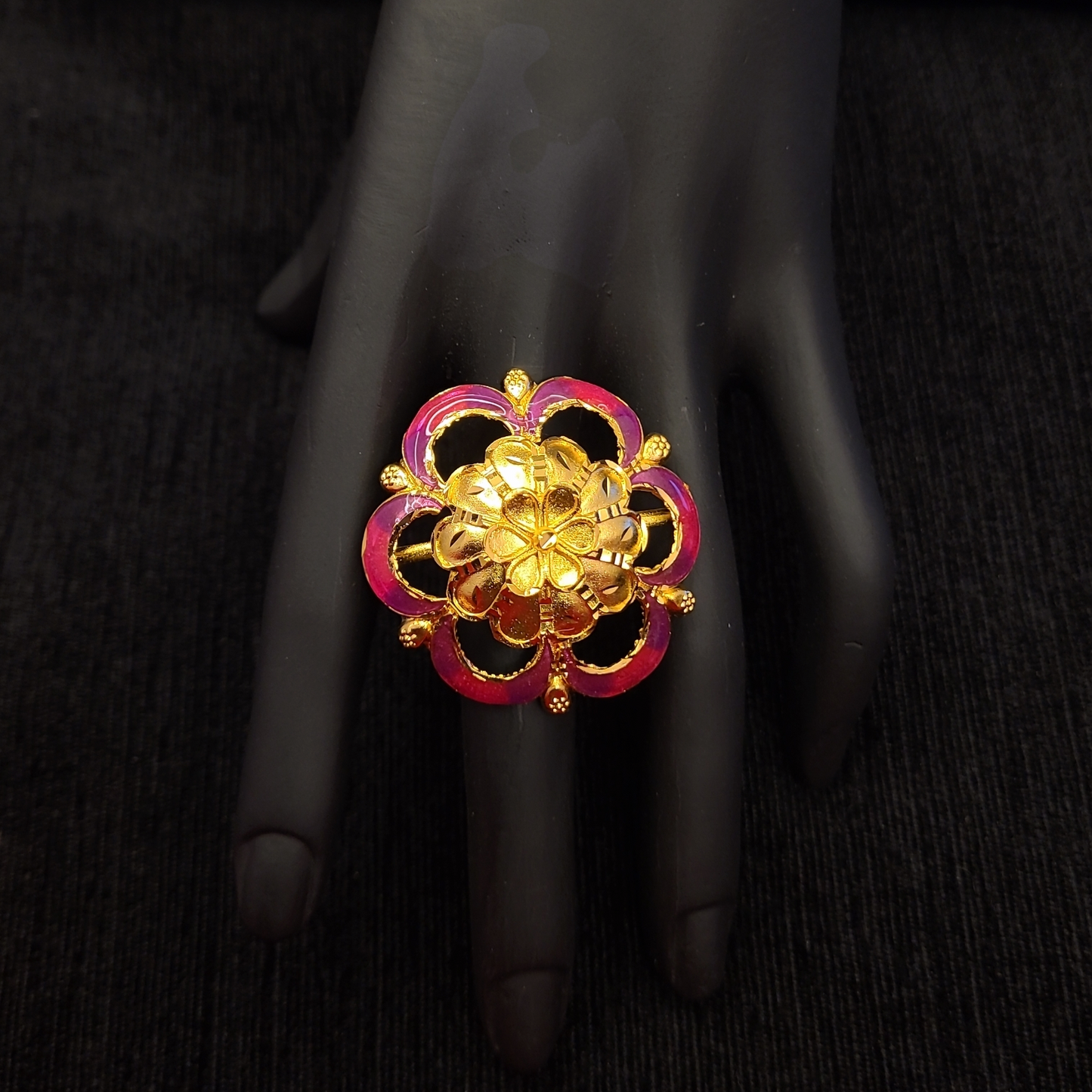Adjustable Big Flower Ring