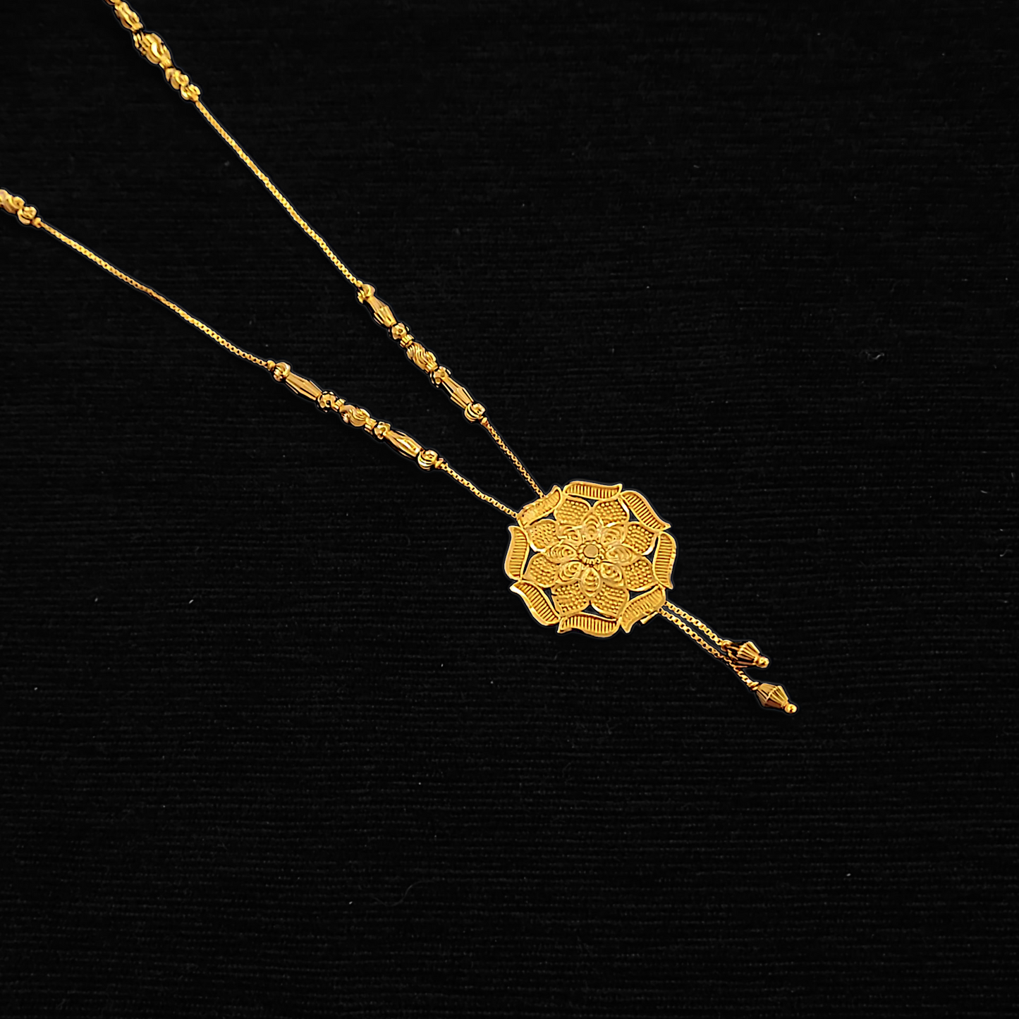 Designer Flower Locket Chain - My Golden Wish