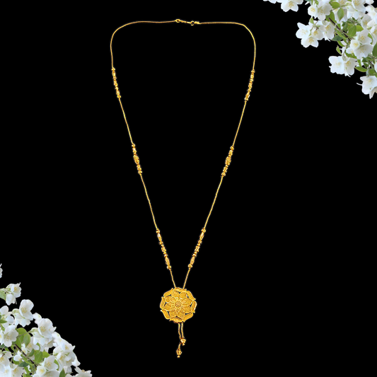 Designer Flower Locket Chain - My Golden Wish