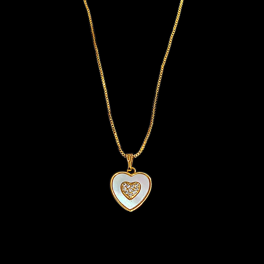 Heart Shell Pendent Chain - My Golden Wish