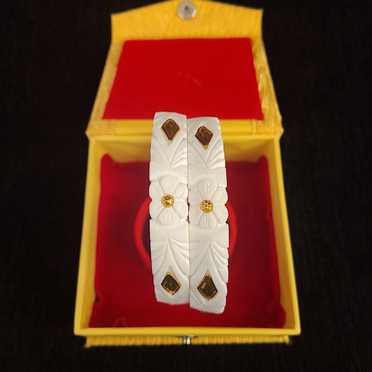 Gold Plated Diamond Tip Original Sankha - My Golden Wish