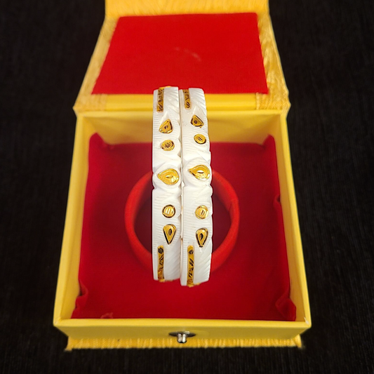 Gold Plated Feather Cut Original Sankha - My Golden Wish