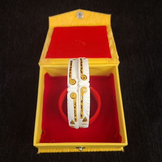 Gold Plated Feather Cut Original Sankha - My Golden Wish