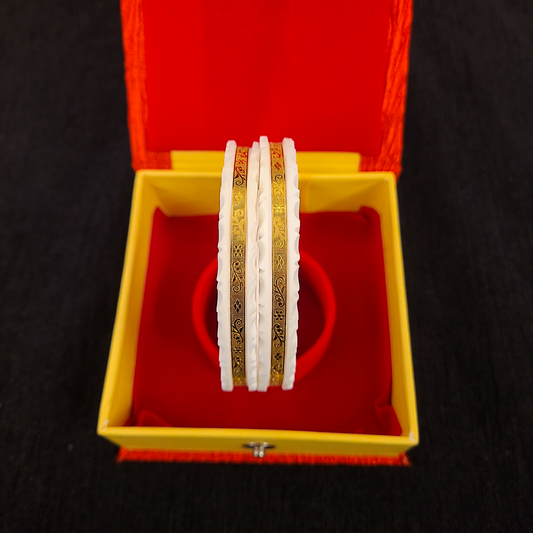 Gold Plated Wide Paat Original Sankha - My Golden Wish