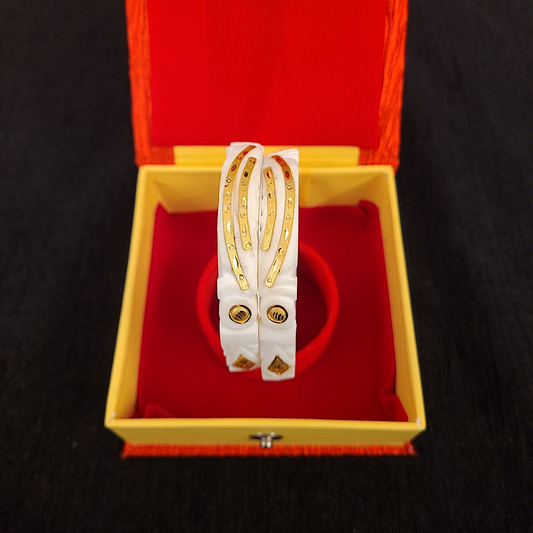 Gold Plated Diamond Cut Original Sankha - My Golden Wish