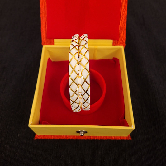 Gold Plated Criss Cross Original Sankha - My Golden Wish