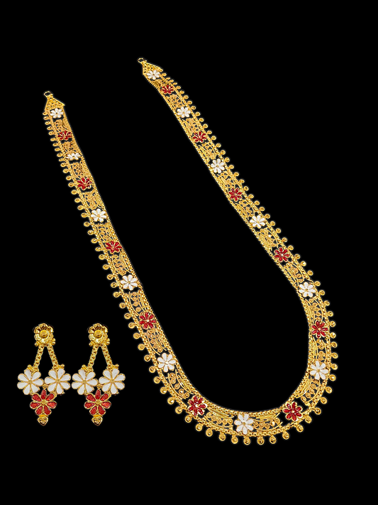 Long U-Shaped Meenakari Chatai Necklace - My Golden Wish