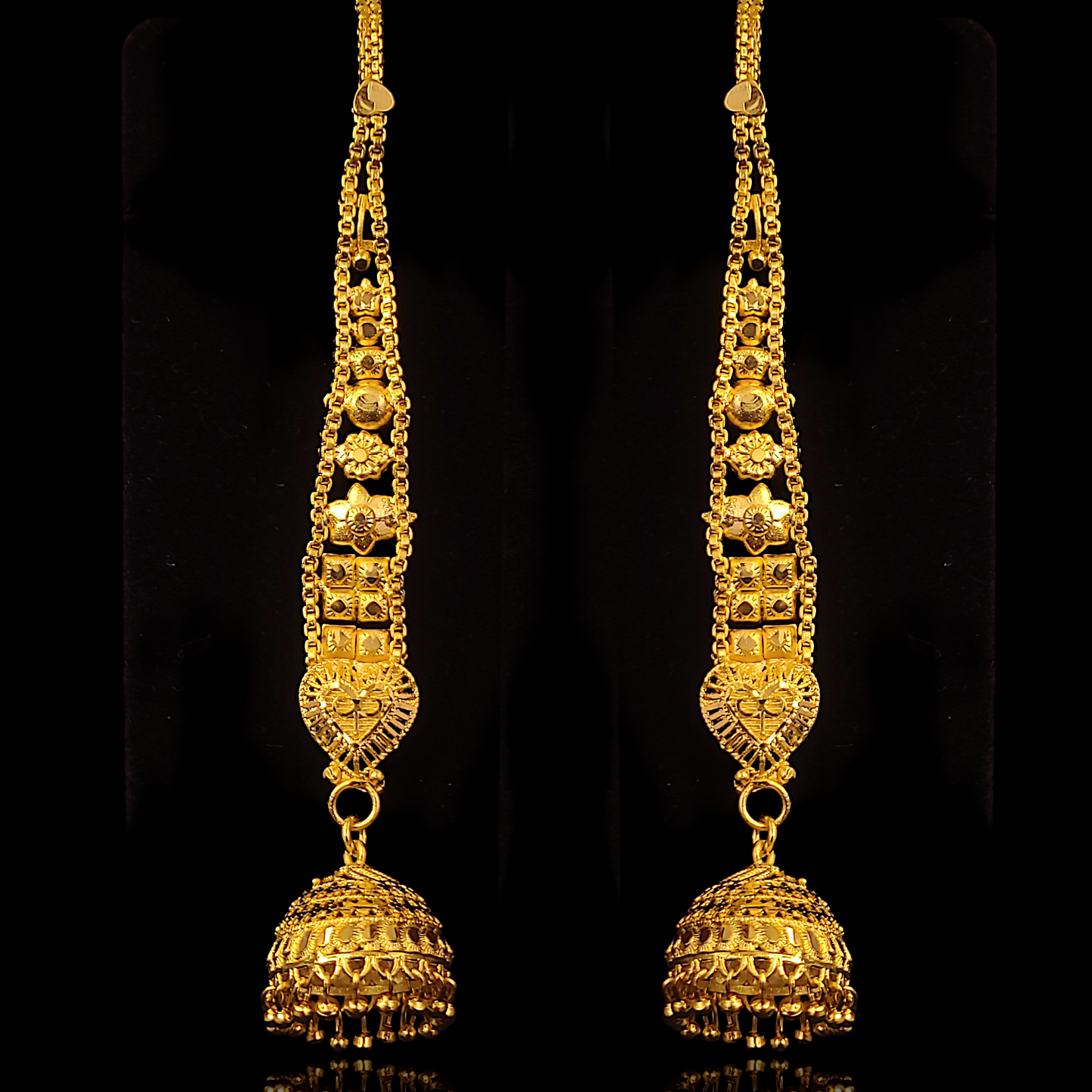 Round Jhumka With Chain Design - I