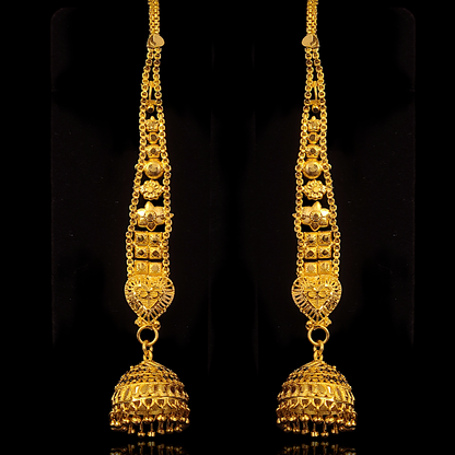 Round Jhumka With Chain Design - I