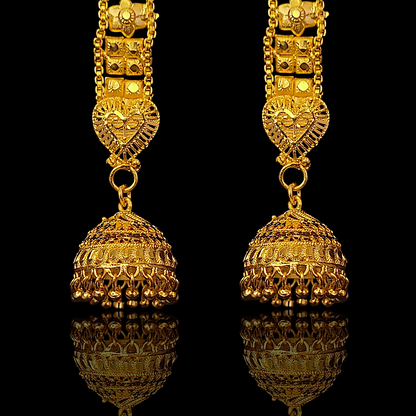 Round Jhumka With Chain Design - I