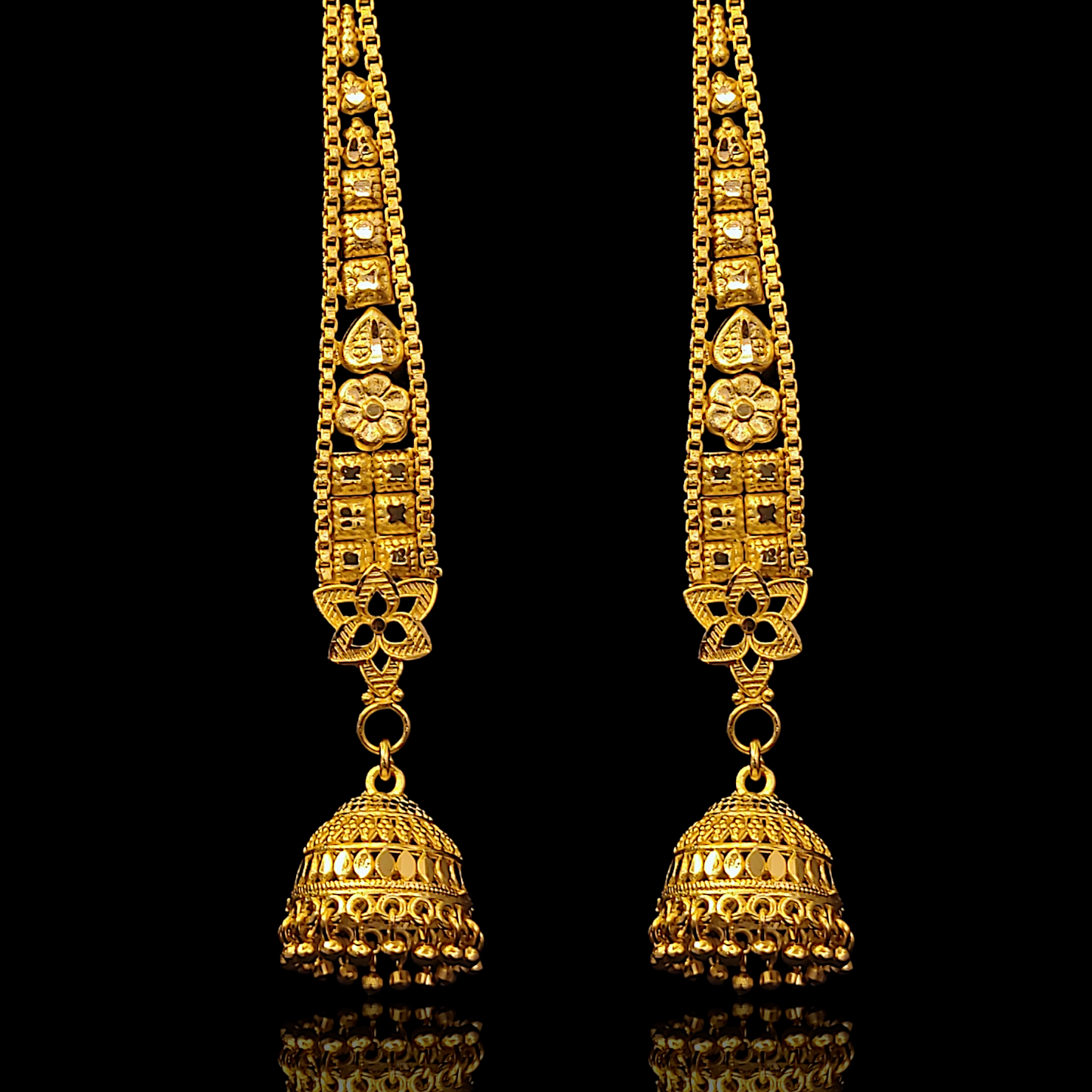 Round Jhumka With Chain Design - II