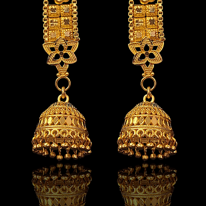 Round Jhumka With Chain Design - II