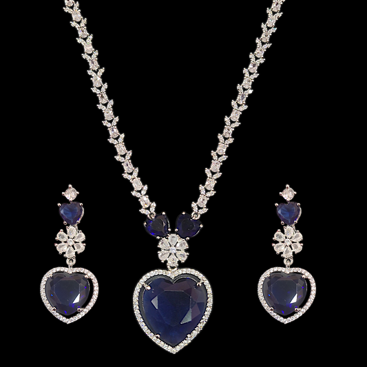 Navy Heart AD Necklace