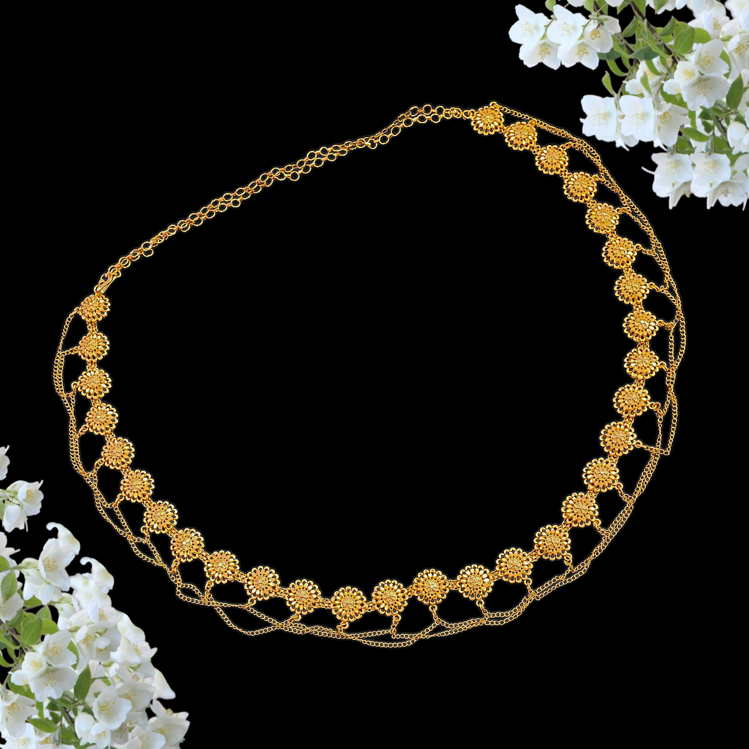 Flower Layered Chain Kamarbandh - My Golden Wish