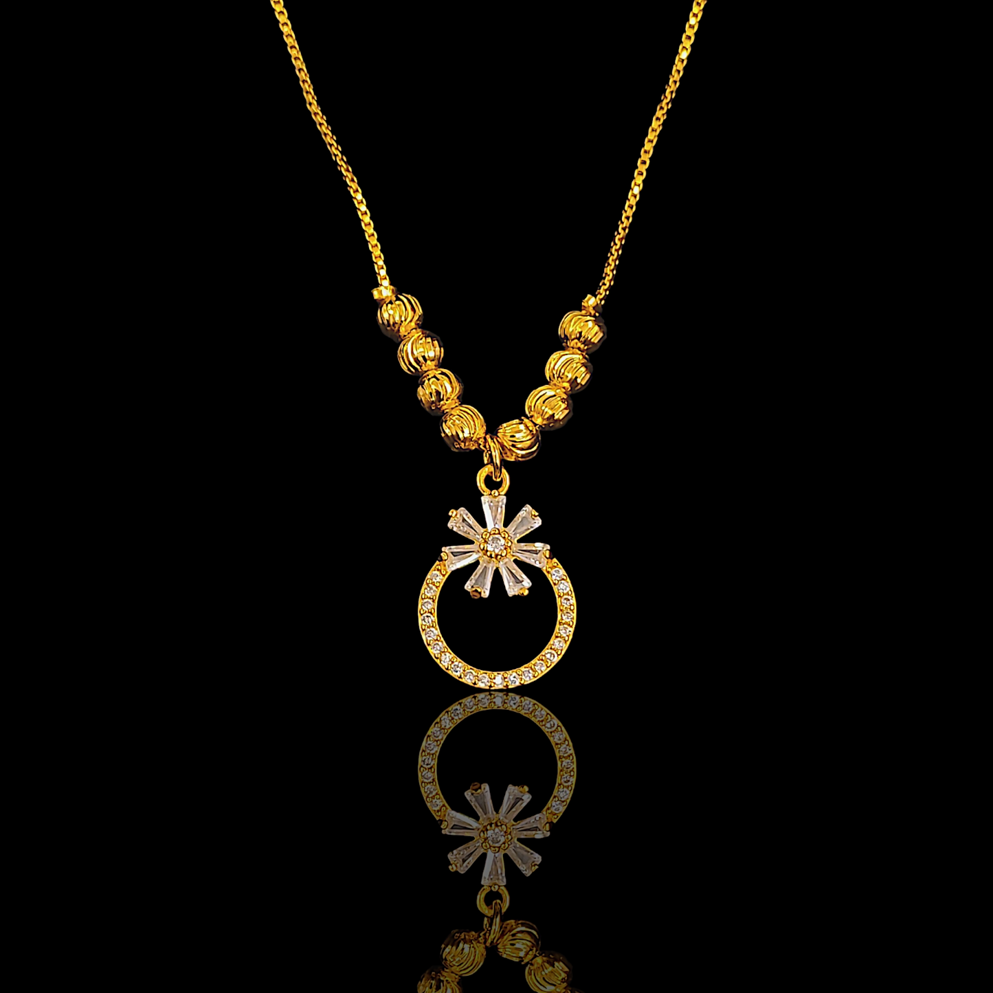 Ring Flower Pendent Chain