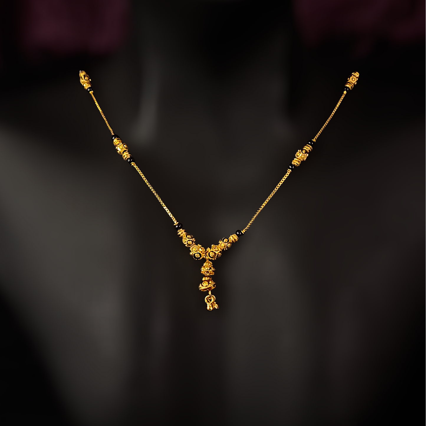 Golden Black Bead Chain