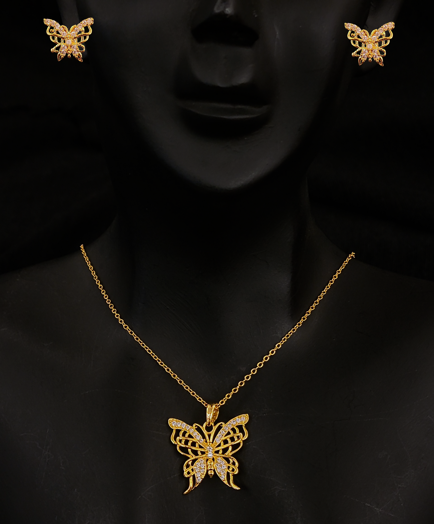 Butterfly Locket Chain Set