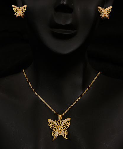 Butterfly Locket Chain Set