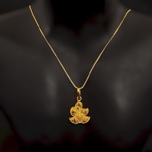 Golden Designer Pendent Chain - IX
