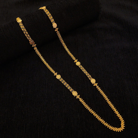 Designer Black Beads Coin Chain